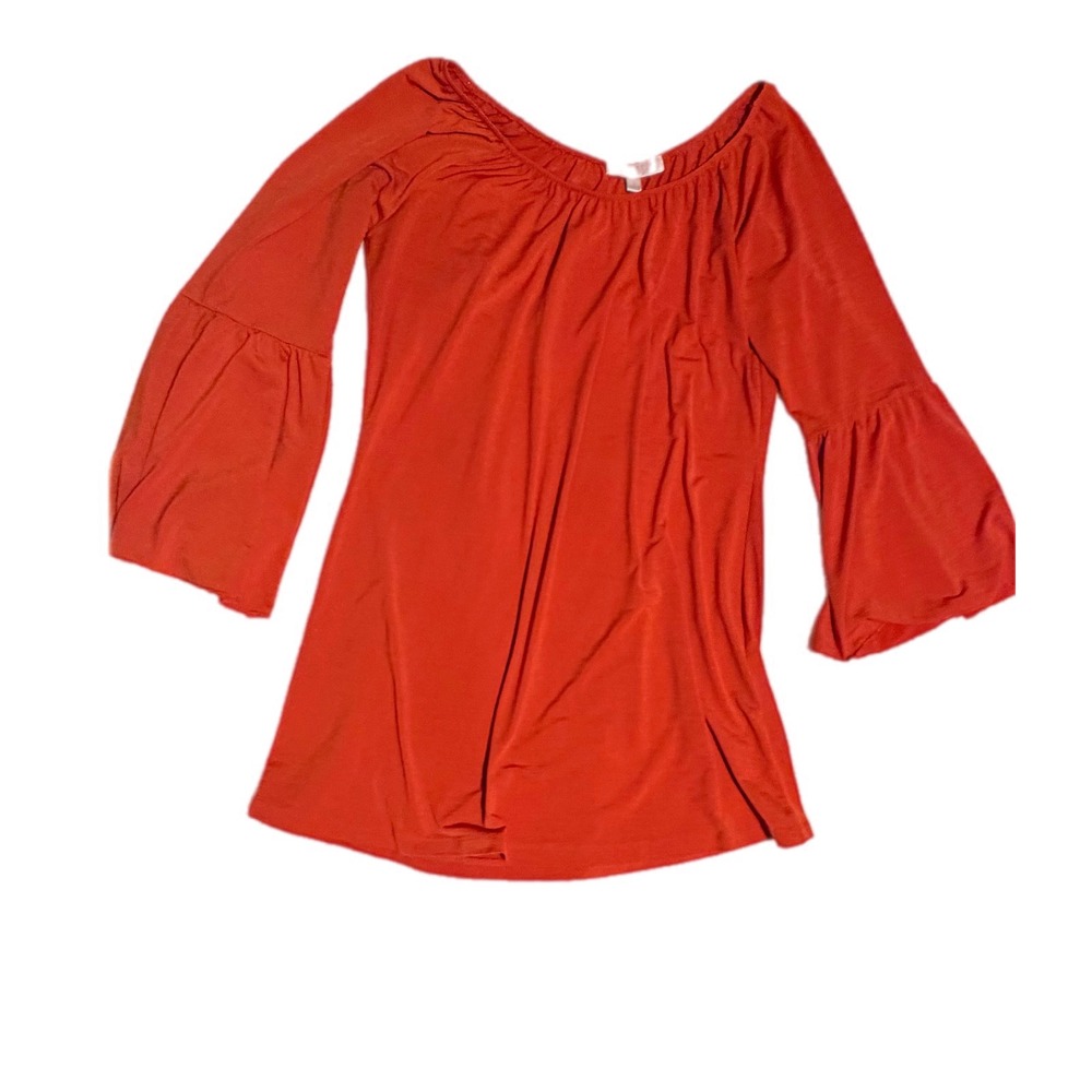 Spense Womens Burnt Orange Bell Sleeve Off Shoulder Boho Blouse Top Size M - Picture 11 of 11
